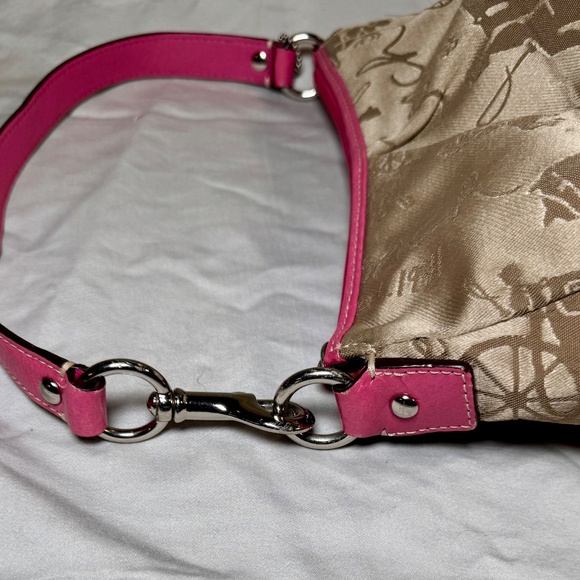 Coach Pink and Tan Signature Mini bag - Picture 5 of 6